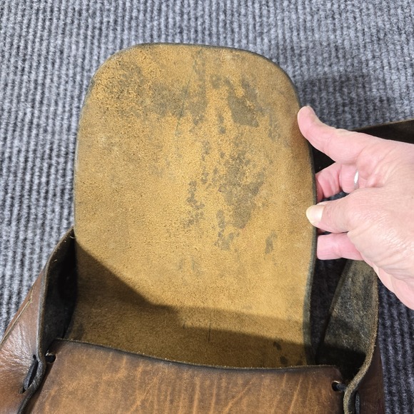 Handmade Tooled Leather Crossbody Saddle Bag Purse Brown Western Boho - Picture 11 of 13